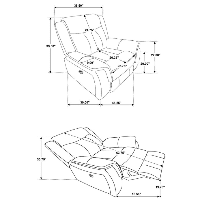 Franklin - Upholstered Padded Arm Glider Recliner - Charcoal Furniture Max