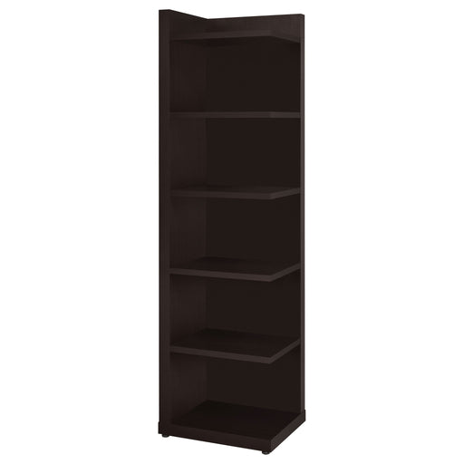 6 Tier Corner Bookcase - Cappuccino Furniture Max