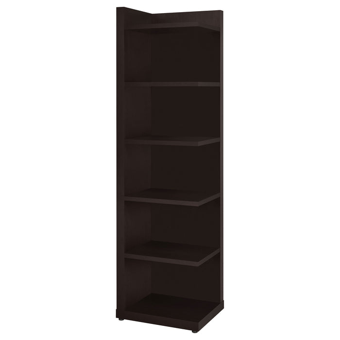 6 Tier Corner Bookcase - Cappuccino Furniture Max