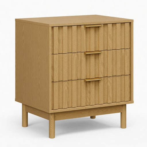 Fluted 3 Drawer Dresser Home Essentials