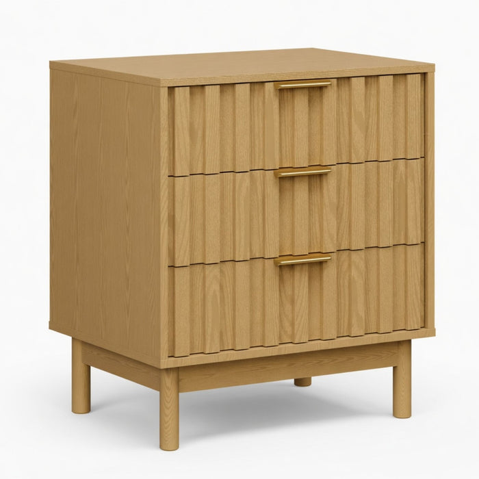 Fluted 3 Drawer Dresser Home Essentials
