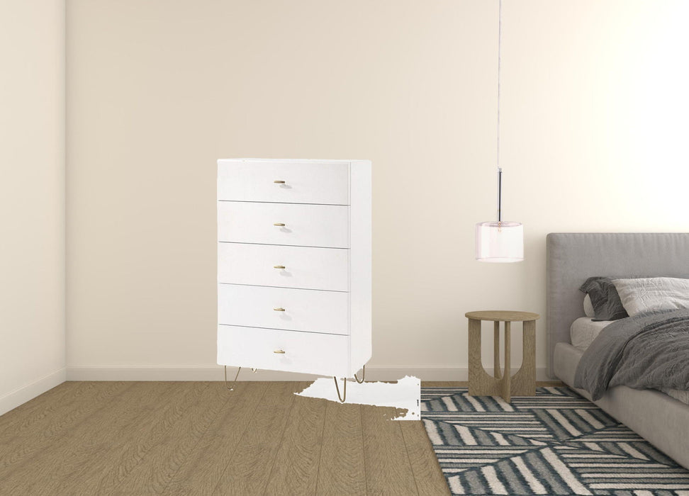 Five Drawer Chest / Accent Chest - White