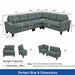 Modular L - Shaped Sectional Sofa 6 Seater 4 Piece Couch With Chaise Home Essentials