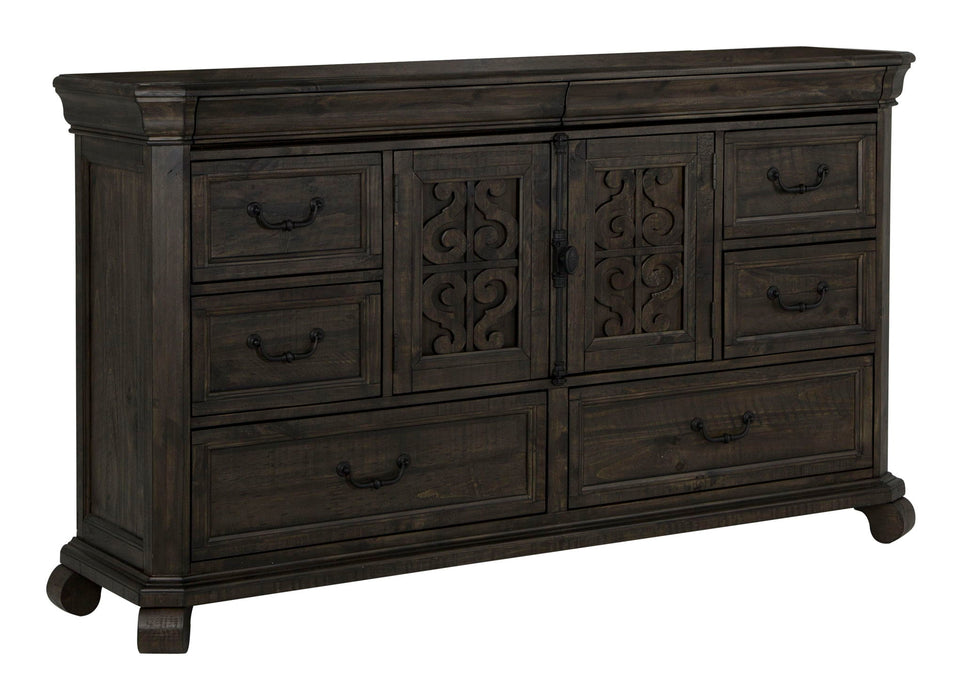 Bellamy - Drawer Dresser With Shaped Mirror - Peppercorn Magnussen Furniture