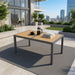 Rectangle Outdoor Patio Table With Slatted Top - Gray Home Essentials