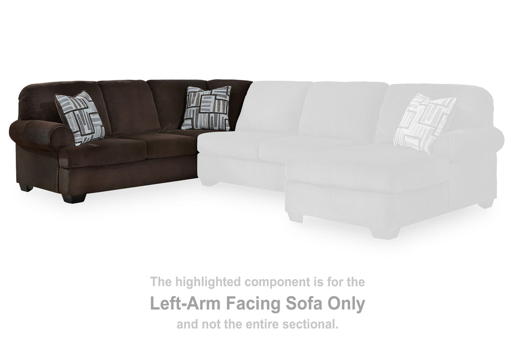 Kimlee - LAF Sofa With Corner Wedge - Chocolate