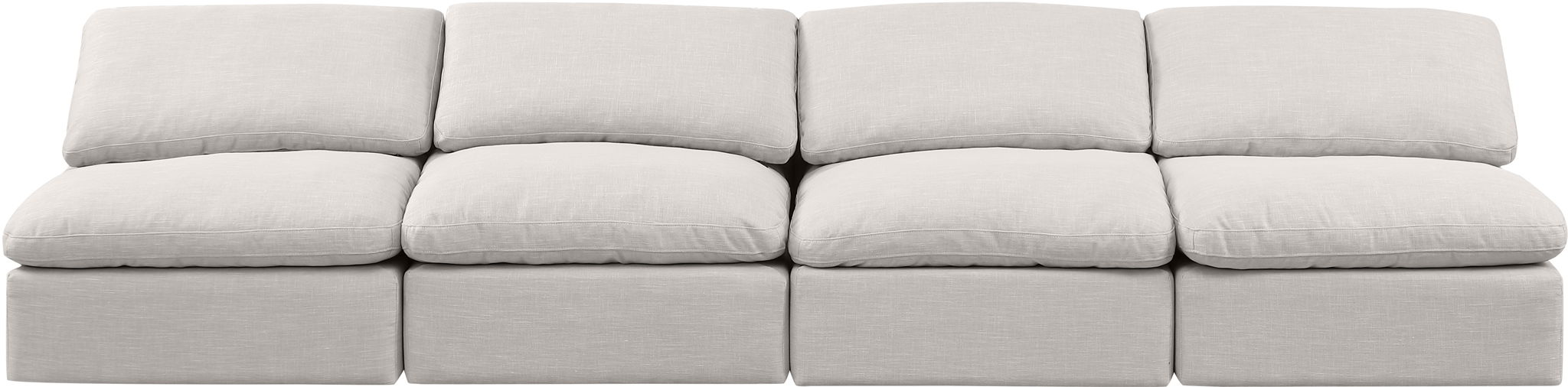 Indulge - Linen 4 Seat Modular Armless Sofa Meridian Furniture