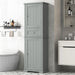 Tall Freestanding Bathroom Storage Cabinet With Drawer And Adjustable Shelf Hearth and Haven
