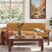 Sofa With Pillow Top Arms, Single Cushion Couch For Living Room - Yellow Noble House