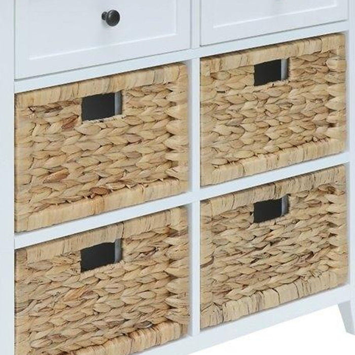 Wood Veneer 6 Drawers Accent Chest - White