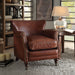 Leeds - Accent Chair - Vintage Dark Brown Top Grain Leather ACME