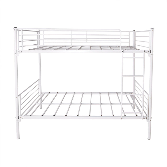 Space Saving Bunk Bed With Metal Frame And Ladder