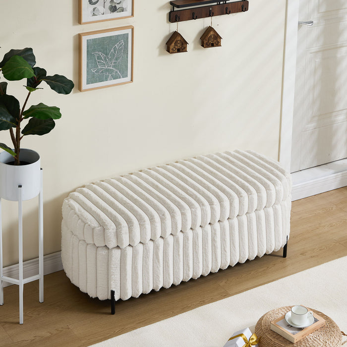 Flip Top Storage Bench With Metal Legs