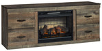 Trinell - TV Stand With Electric Fireplace - Brown Signature Design by Ashley®