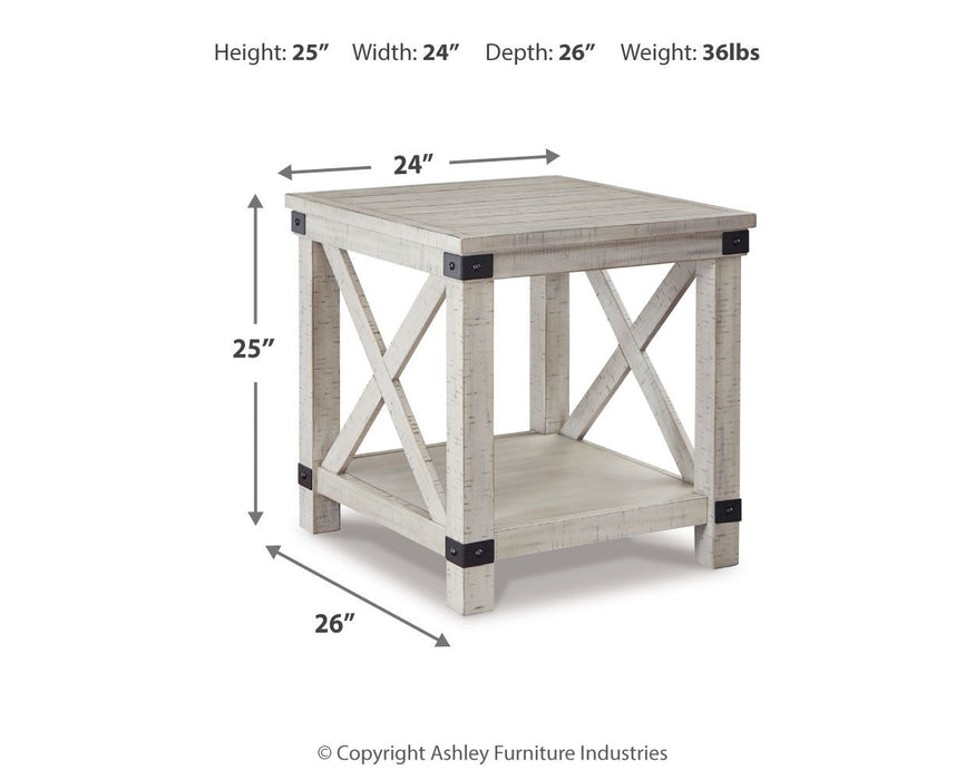 Carynhurst - Rectangular End Table - Whitewash Signature Design by Ashley®