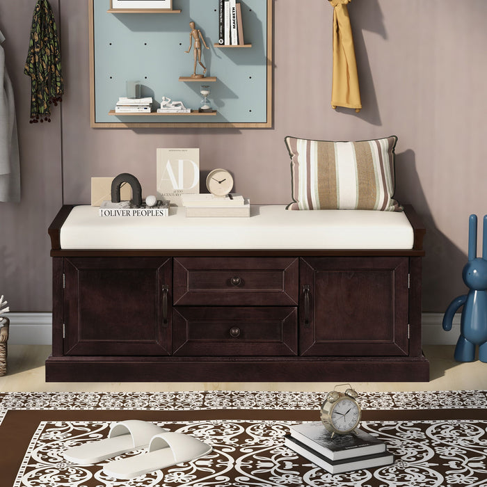 Hearth & Haven Daisy - Storage Bench With 2 Drawers And 2 Cabinets Hearth and Haven