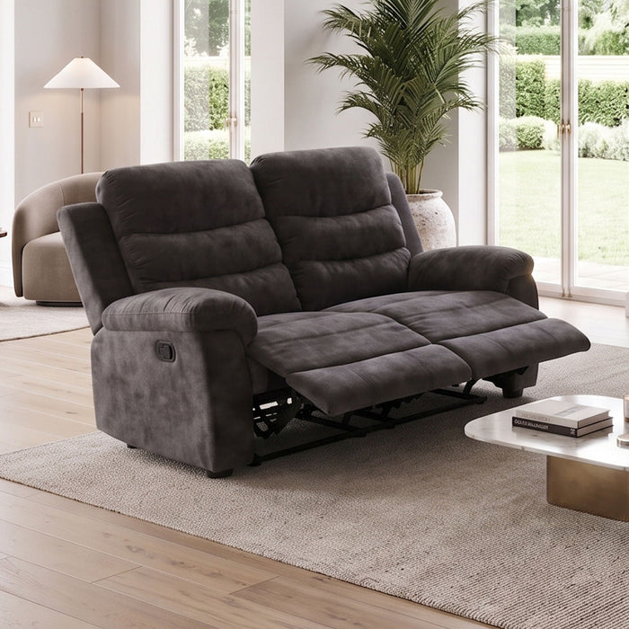 2 Seat Manual Recliner Loveseat With 150° Deep Recline, For Small Living Spaces - Dark Gray Home Essentials