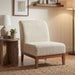 Upholstered Accent Chair - Beige / Walnut Noble House