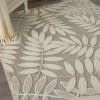 5' X 8' Floral Outdoor / Indoor Area Rug - Gray / Ivory