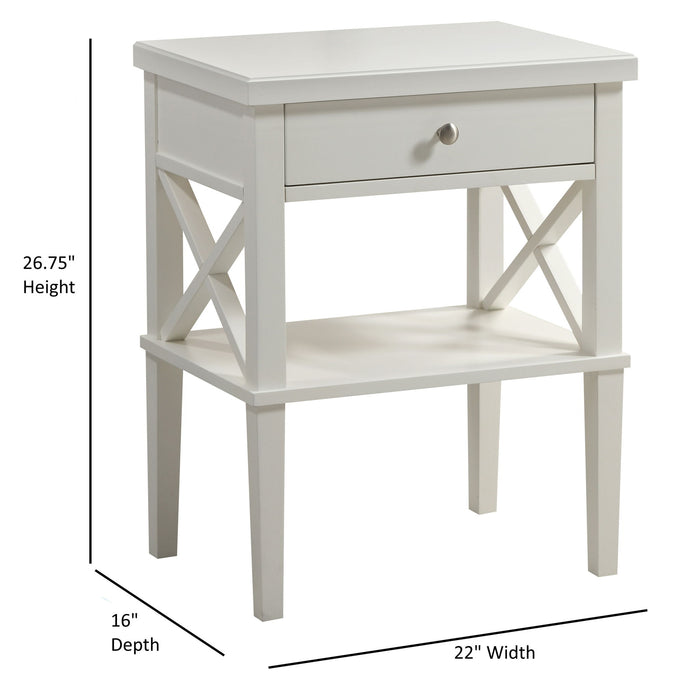 Madison - Nightstand With Open Shelf And Drawer And Decorative Side Panels