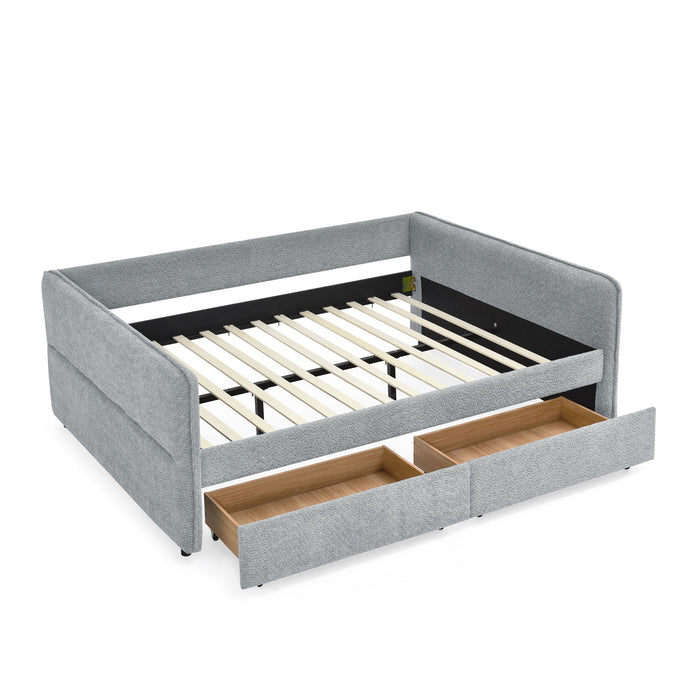 Upholstered Daybed & 2 Drawers Home Essentials
