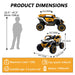 Ride On Models 12V Kids Electric Truck With Remote Control, Front & Rear Suspension, 2 Seater UTV, Flashlights, Music Player - Yellow / White Daily Nest