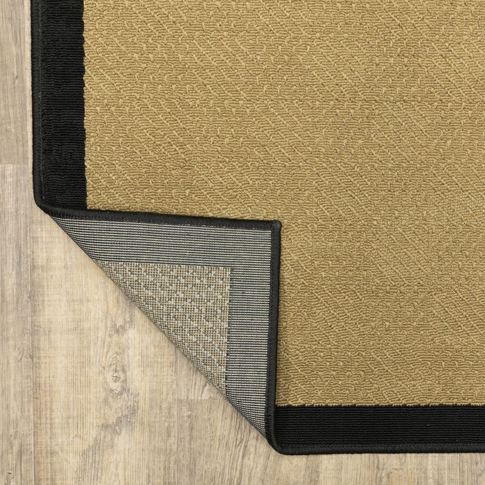 2' X 3' Stain Resistant Indoor / Outdoor Area Rug - Beige / Black