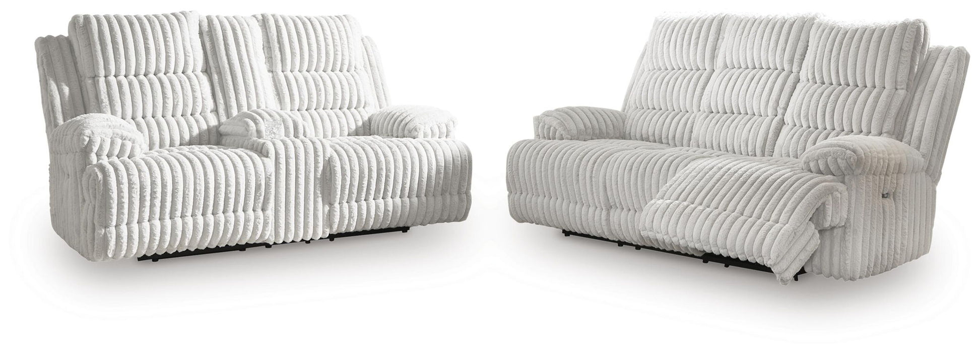 Rhines Falls - 2 Pc. - Power Reclining Sofa And Loveseat - Alloy Signature Design by Ashley®