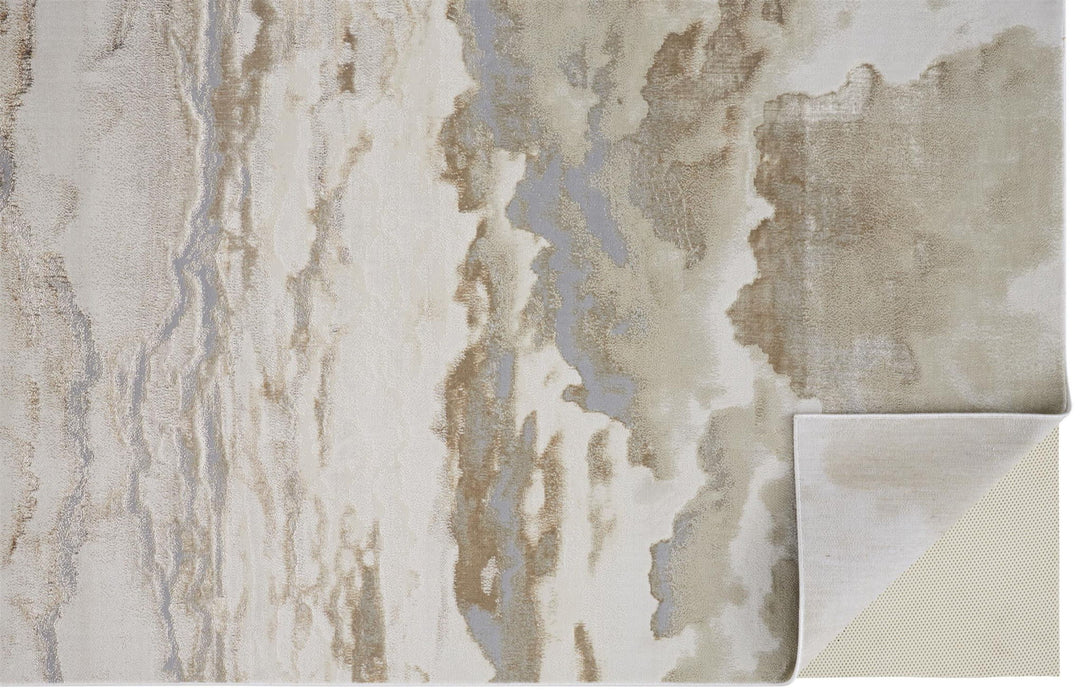 Abstract Area Rug - Ivory Tan And Gray