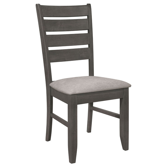 Padded Seat Side Chairs With Tapered Slats (Set of 2) Furniture Max