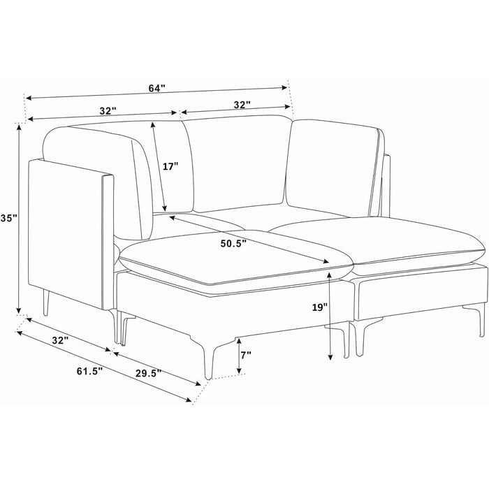 Upholstered Modular Sectional & Tall Legs Home Essentials