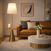 Celestial - Modern Floor Lamp With Accent Table With Large Shade - Gold / White Ashcroft Furniture