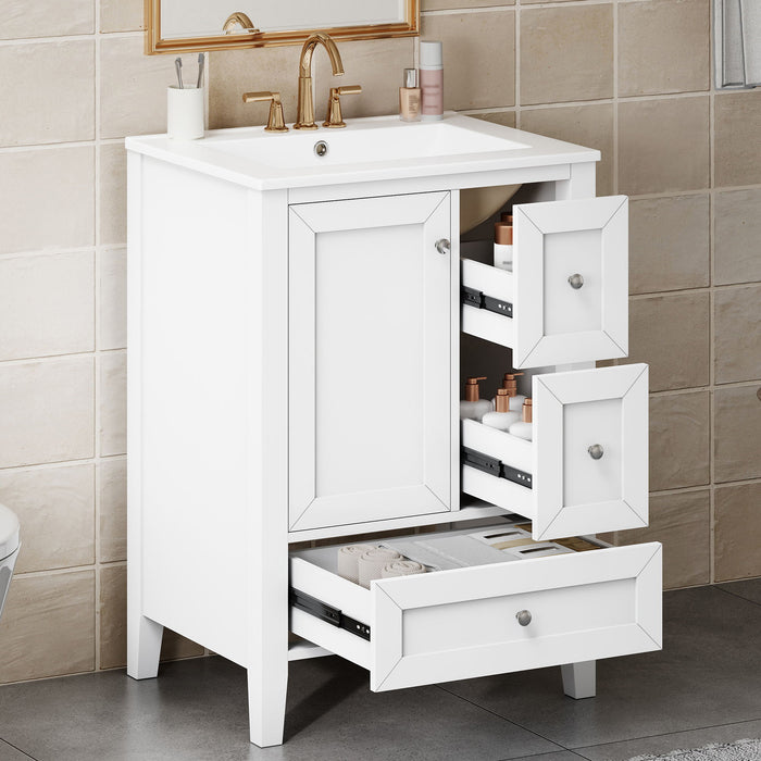 Modern Bathroom Vanity With Sink, Freestanding Cabinet With Drawers And Shelves Hearth and Haven