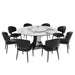 Round Dining Table With 6 Chairs Set - Silver Home Essentials