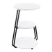 Dixon - 3 Tier Round Accent Side Table With Slim Legs - White / Black Furniture Max