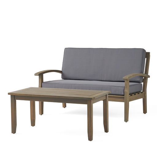 4 Person Outdoor Seating Group With Water Resistant Cushions Noble House