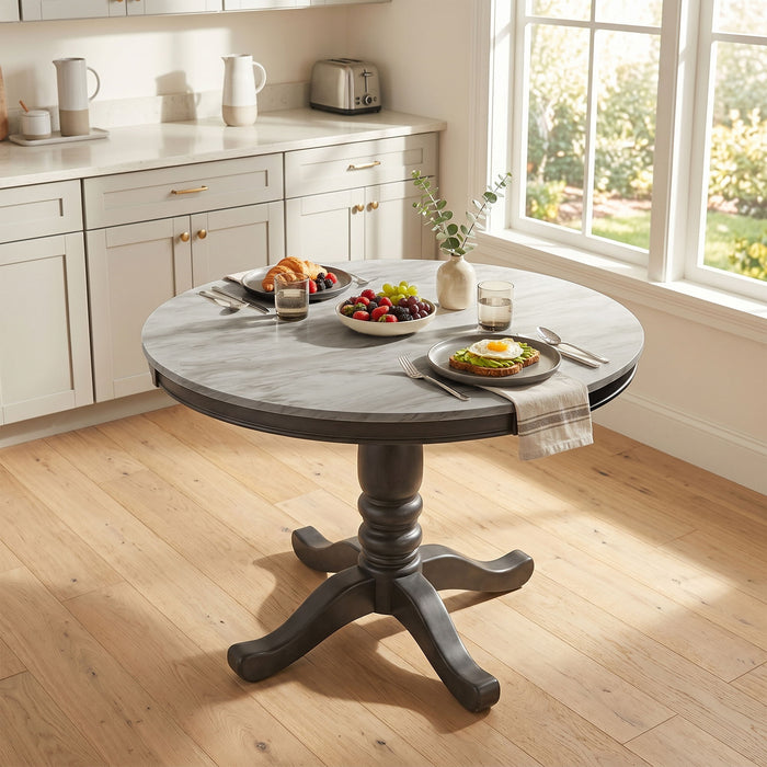 Dining Table - Gray - Faux Marble Hearth and Haven