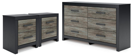 Broachmyn - 3 Pc. - Dresser And 2 Nightstands - Black / Gray Signature Design by Ashley®