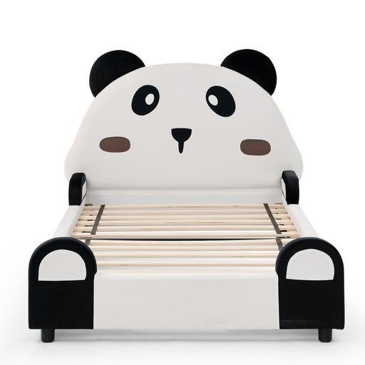 Twin Size Cute Panda Shaped Kids Bed - White / Black Home Essentials