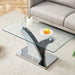 Artistic Rectangular Coffee Table With Tempered Glass Countertop Home Essentials