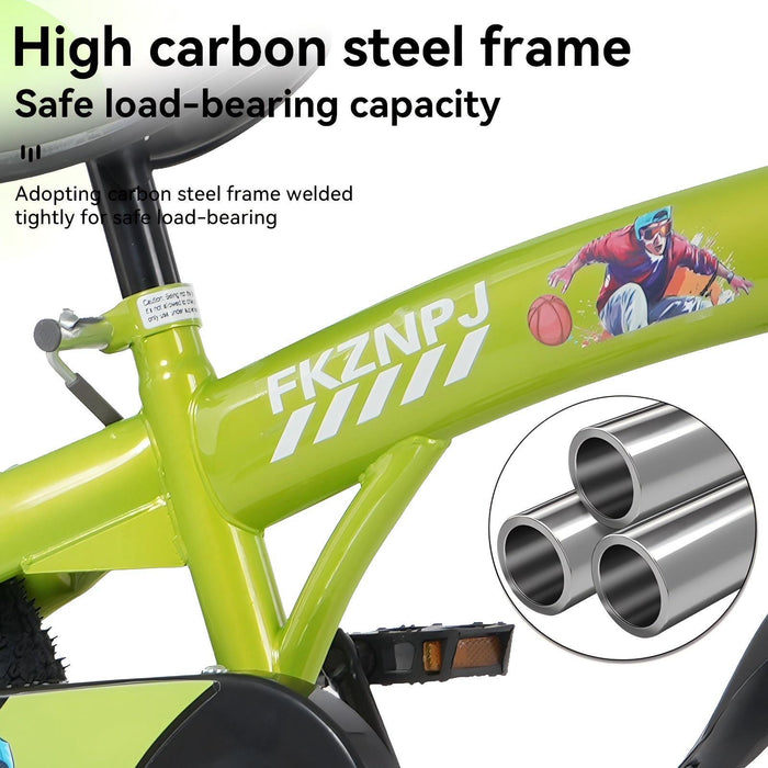 Fkznpj - 16" Sporty Kids Bike With Training Wheels And Stand Adjustable Saddle Suitable For Boys And Girls Aged 4 - 8 Years Tall Height 41 - 46" Available In A Variety Of Colors Daily Nest