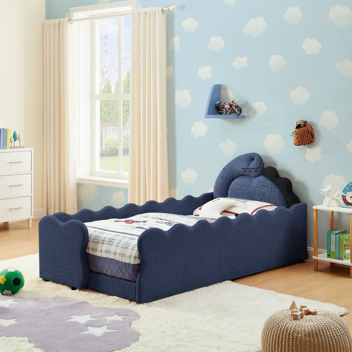 Cute Dinosaur Shaped Bed With Safety Guardrail, Toddler Frame Home Essentials