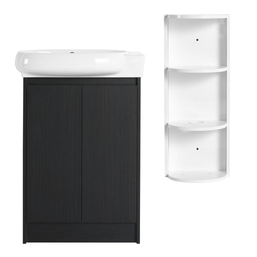 Freestanding Bathroom Vanity With Sink And Storage Rack, Soft Close Doors Base With Basin Home Essentials