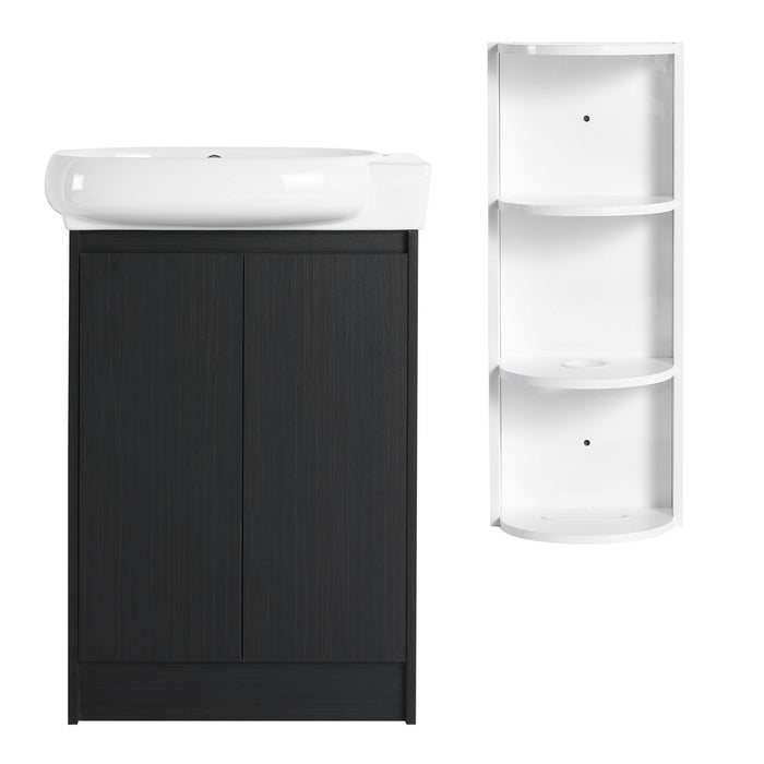 Freestanding Bathroom Vanity With Sink And Storage Rack, Soft Close Doors Base With Basin Home Essentials