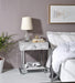 Wither - Accent Table - White Printed Faux Marble & Chrome ACME