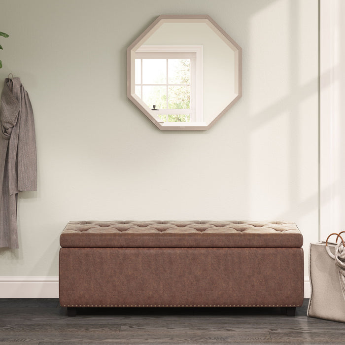Hamilton - Upholstered Storage Ottoman Simpli-Home