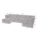 Upholstered L-Shaped Modular Sectional Sofa With Chaise, Wave-Shaped Armrest Home Essentials
