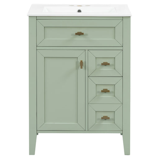 Bathroom Vanity With Sink, 3 Drawers & Cabinet With 2 Tier Door Storage Rack, Soft Close Doors & Drawers Hearth and Haven