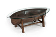 Beaufort - Oval Cocktail Table With Base And Glass Top - Dark Oak Magnussen Furniture