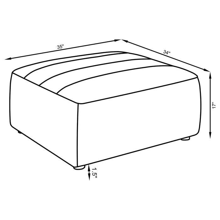 Ortega - Square Ottoman - Charcoal Furniture Max